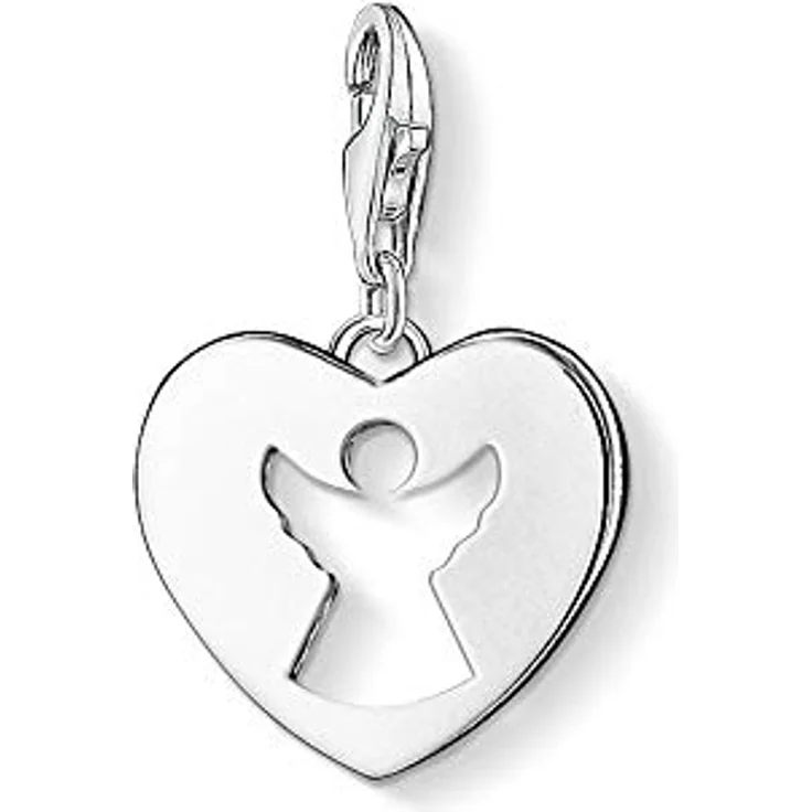 Thomas Sabo Charm-Anhänger Schutzengel Herz aus 925 Sterling Silber mit Karabinerhaken, für Charm Armband und Ketten, Modell 0869-001-12 – Bild 2