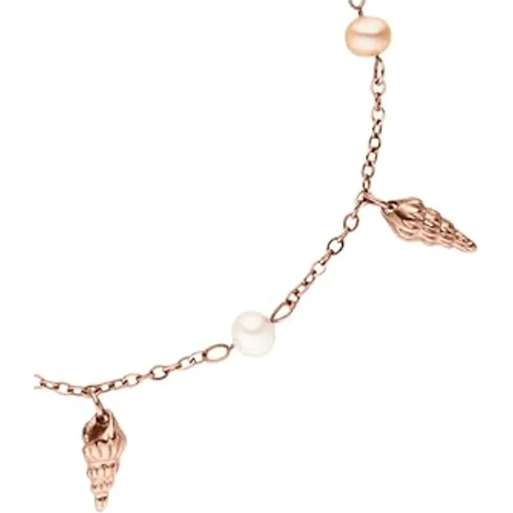 Purelei Akala Armband Damen – Muschelanhänger & echte Süßwasserperlen – 18K rosévergoldeter Edelstahl – Verstellbar 16–19 cm – Wasserfest (Rosegold) – Bild 3