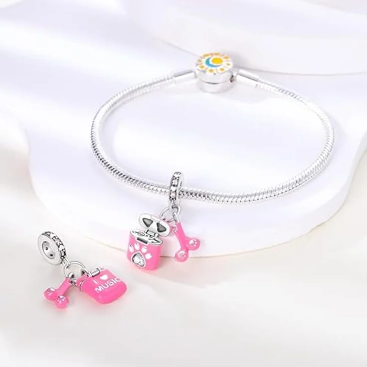 Pandach Damen Charm Anhänger, 925 Sterling Silber mit Zirkonia-Steinen, kompatibel mit europäischen Armbändern und Halsketten – Bild 3