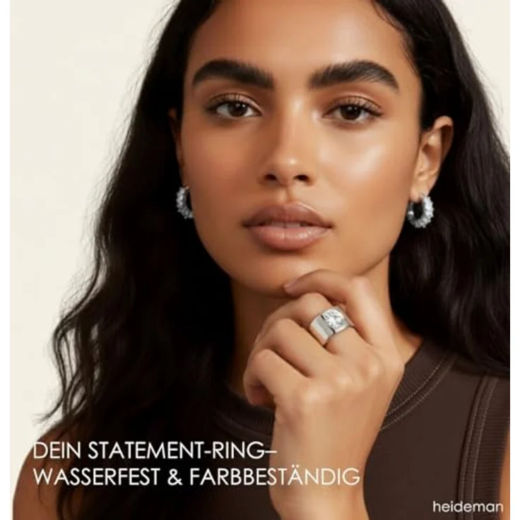 Heideman Damen-Ring coma, Zirkonia Edelstahlring, 10mm, poliert, Größe 52 (16.6) - eleganter Schmuck mit Kristallen für Verlobung und besondere Anlässe – Bild 3