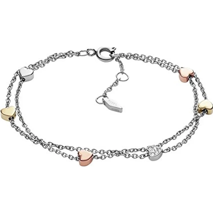 Fossil Armband JF02854998, Edelstahl mit Glassteinen, Karabinerverschluss, Länge ca. 18 cm – Bild 4