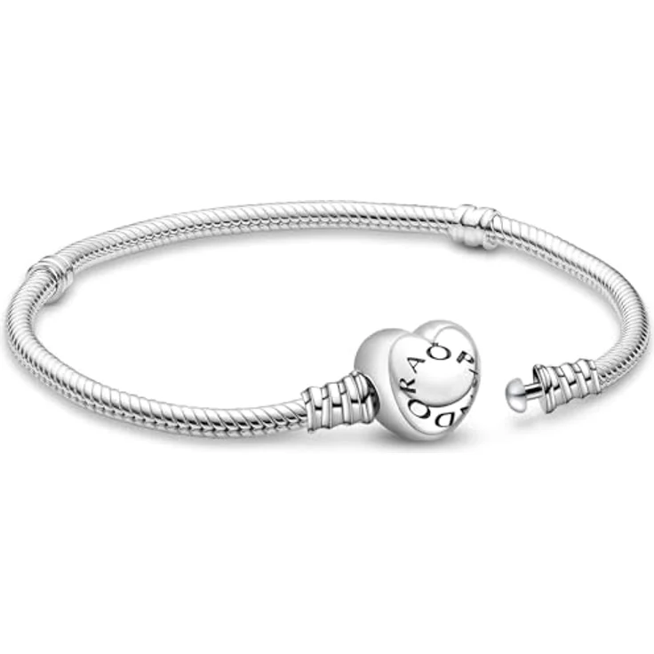 APUUESN Charms Anhänger Armband mit Herz Verschluss, 17CM, Sterling Silber S925, Hypoallergen, Geschenk für Frauen – Bild 1