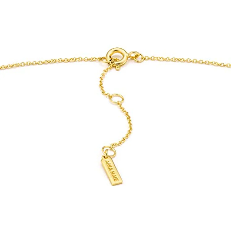 ANIA HAIE MINERAL GLOW Halskette Turquoise, 925 Sterling Silber 14k vergoldet mit Türkis und zwei Goldplättchen, 46cm + 5cm Verlängerung, Geschenkverpackung – Bild 4