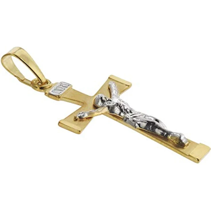 trendor Kruzifix Gold 333/8 Karat mit plattierter Halskette, zeitloser Kreuz Anhänger aus Echtgold, 40 cm, Geschenk-Box – Bild 2
