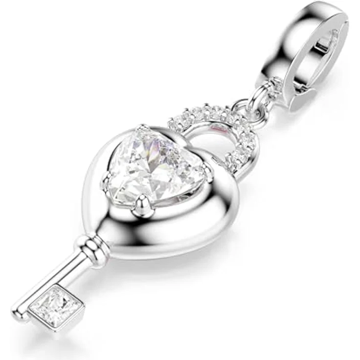 Swarovski Idyllia Charm, Herz mit Schlüssel, Weiß, Rhodiniert, Swarovski Zirconia – Bild 4