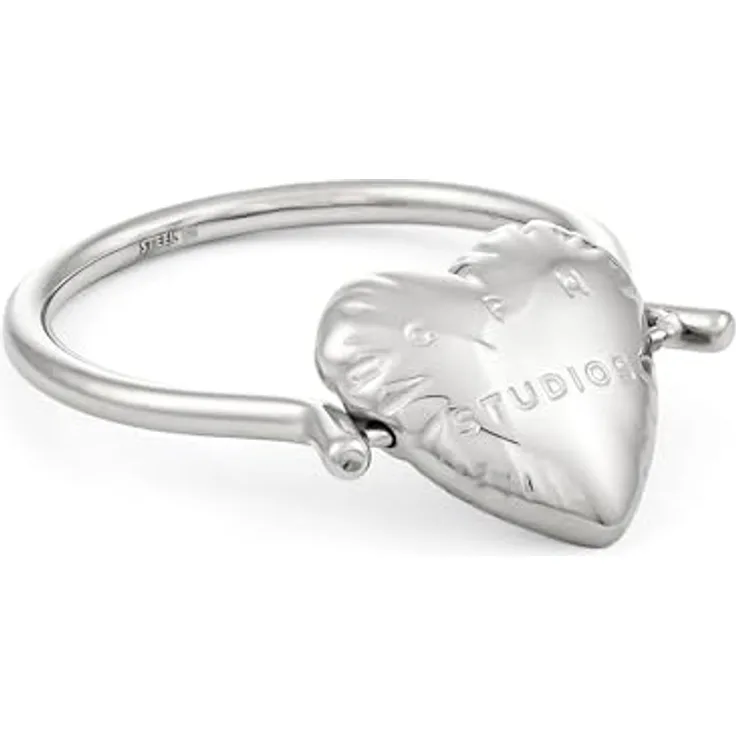 COPENHAGEN STUDIOS Ring Balloon Hearts, Damenring mit Herz-Design, silber, Gr. 56, Edelstahl poliert, wasserfest & hautfreundlich