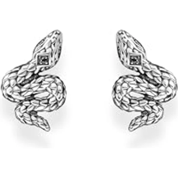 THOMAS SABO Paar Ohrstecker Schlangen-Optik, mit Zirkonia (synth), geschwärztes Silber 925 – Bild 2