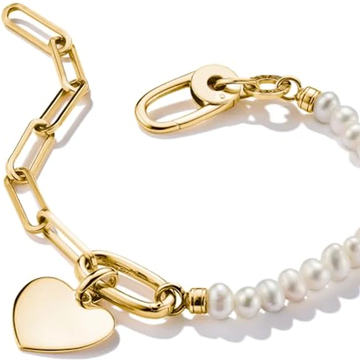 THOMAS SABO Damen-Armband 925er Silber mit Süßwasserperle, 19 cm, Gold, 32031022 – Bild 2