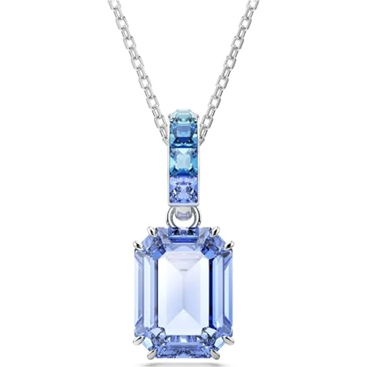 Swarovski Millenia Halskette, Blaue, Rhodinierte Damenhalskette mit Oktagon-Schliff und Strahlenden Kristallen im Farbverlauf – Bild 1