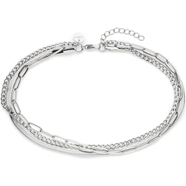 s.Oliver Bracelet, Elegantes Armband aus poliertem Edelstahl, silber - Panzerkette verstellbar bis 21 cm - wasserfest & hautfreundlich – Bild 1