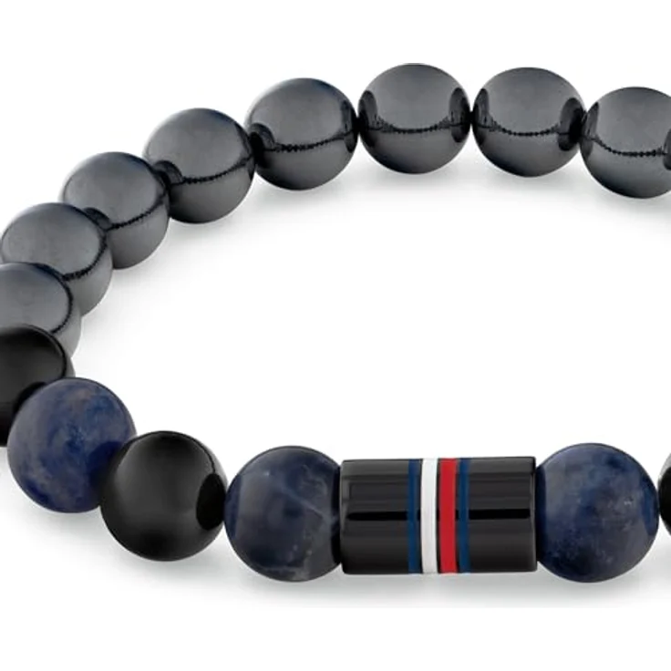 Tommy Hilfiger Jewelry Armband mit Sodalith-, Hämatit- und schwarzem Onyx, maskulines Design, 18,5 cm Innenumfang – Bild 2