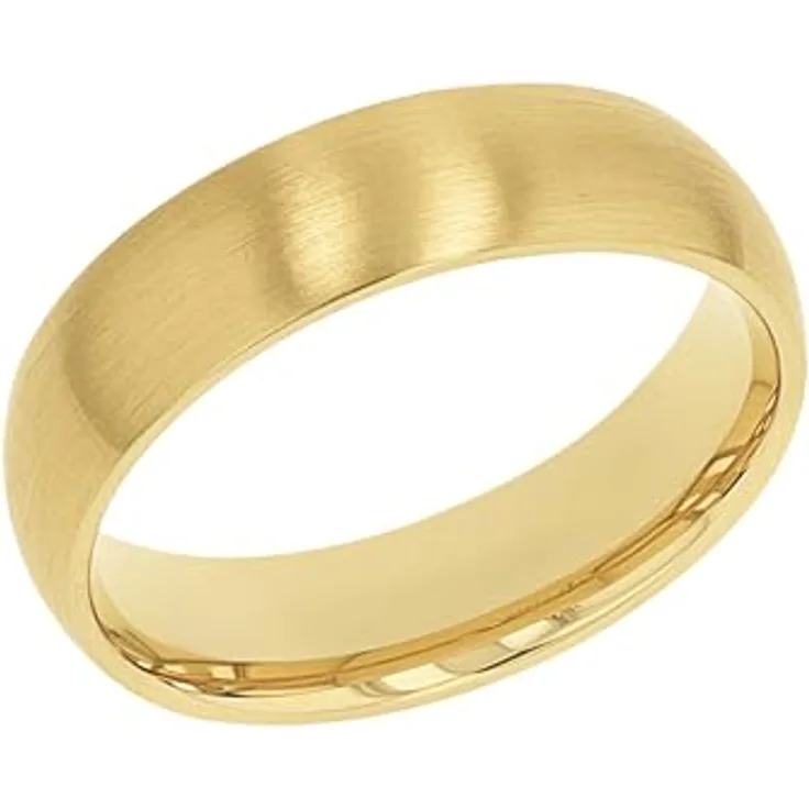 Amor Ring Edelstahl Unisex, Gold, 6 mm Breite, in Schmuck Geschenk Box, 2037287