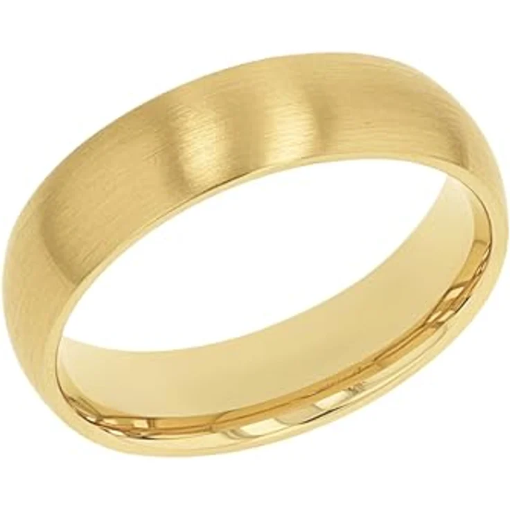 Amor Ring Edelstahl Unisex, Gold, 6 mm Breite, in Schmuck Geschenk Box, 2037287 – Bild 1