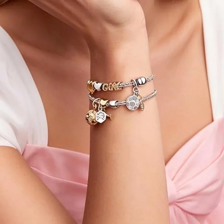 WEIMU Golden Charms 925 Sterling Silber Charm für Armband & Halskette, Hypoallergenes Fußball-Design, Geschenk für Damen – Bild 5