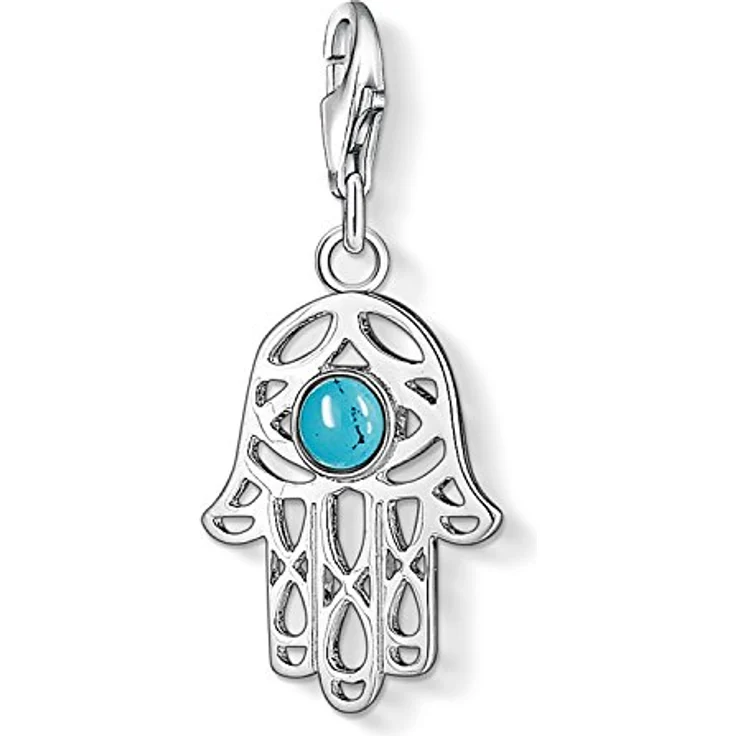 Thomas Sabo Charm-Anhänger Fatimas Hand, Türkis, 925 Sterling Silber, Charm Club 1052-404-17 – Bild 1