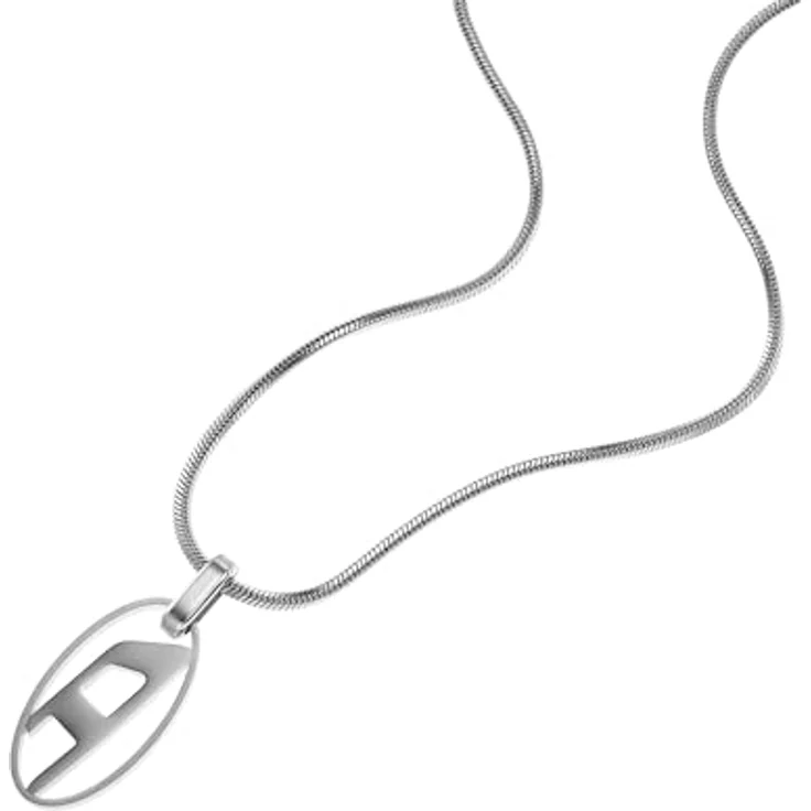 Diesel Halskette für Männer, Einzelanhänger aus silbernem Edelstahl, L550xB2.0mm, Modell DX1342040 – Bild 3