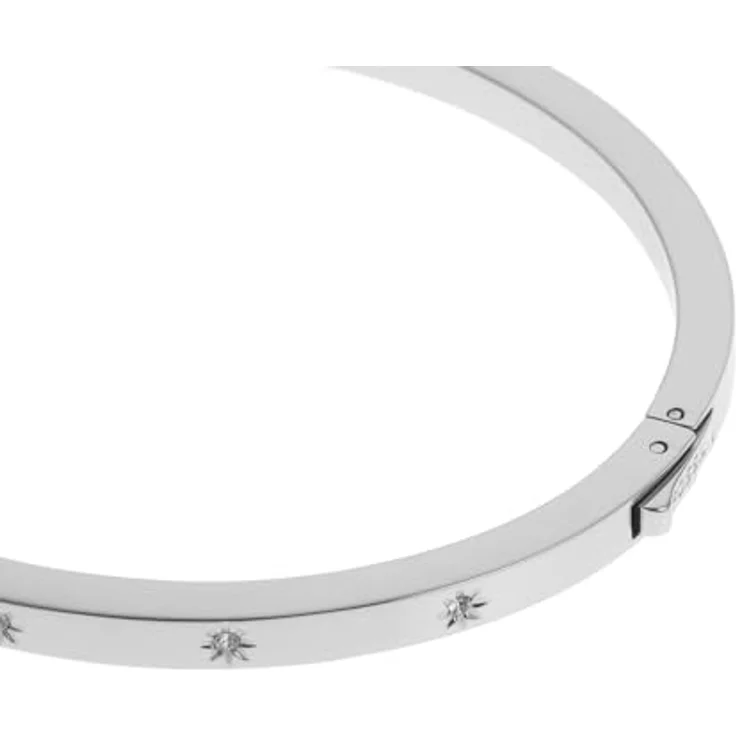 Fossil Sadie Damenarmband aus Edelstahl, Druckknopfverschluss, Silberfarben, poliert – Bild 3