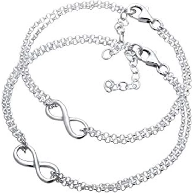 Elli Infinity Armband Damen Mutter Kind Set, 925 Sterling Silber, hochglanzpoliert, anlaufgeschützt, in türkisfarbiger Samtverpackung – Bild 2