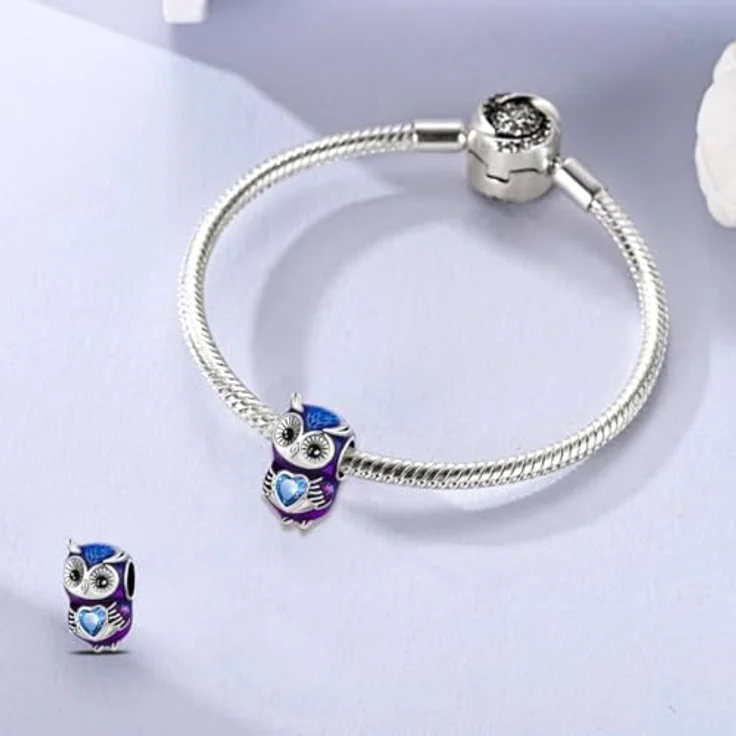 LNQOBU Silber 925 Charms Anhänger für Armbänder, kompatibel mit Pandora, inklusive bunte Spacer Beads, Geschenkverpackung – Bild 2