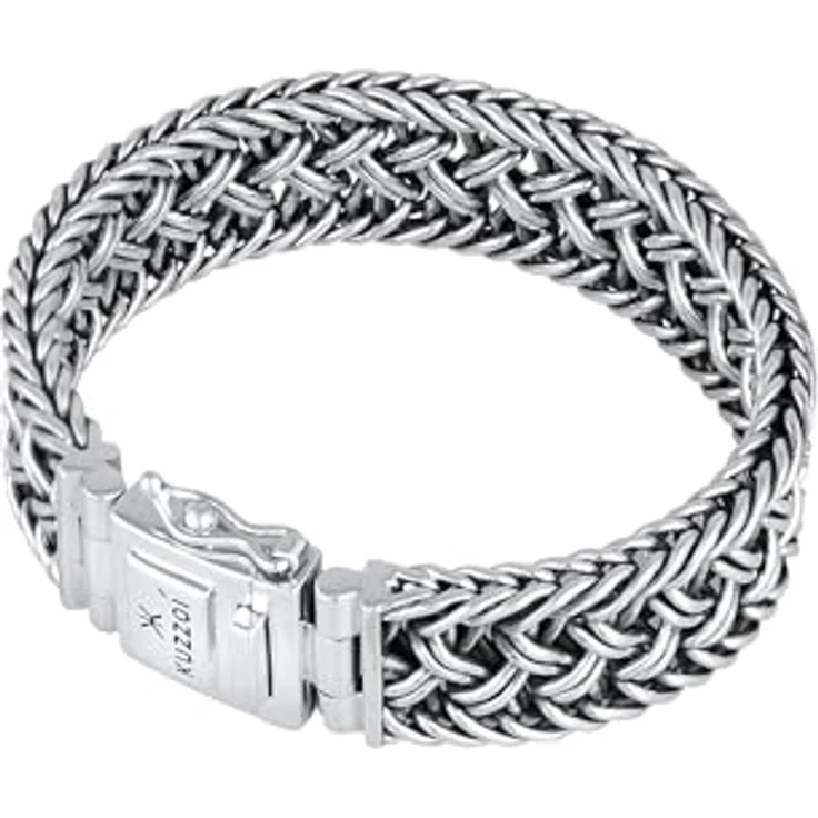 Kuzzoi Herren Silberarmband aus massivem 925er Sterling Silber, Breite 20 mm, Länge 21 cm, Kastenverschluss mit KUZZOI Logo – Bild 4