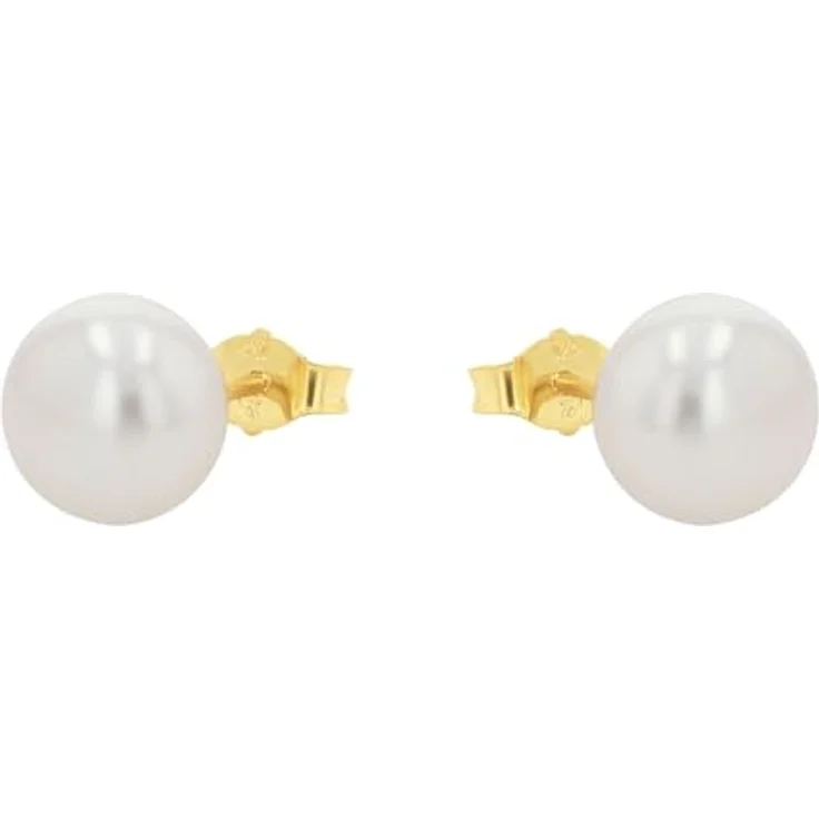 Amor Ohrstecker Damen Ohrschmuck, Süßwasserzuchtperle 0,8 cm, Gold, moderne Gestaltung, in Schmuck Geschenk Box, 2013434 – Bild 3