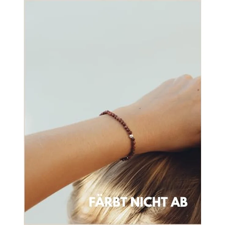 GD GOOD.designs Rotes Jaspis Armband Damen, Facettiertes Natursteinarmband mit 925 Silber Perle, für Handgelenke 15-19 cm, inkl. Geschenkbeutel – Bild 5