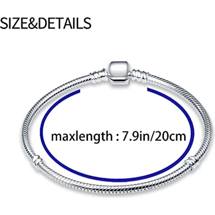 Pandach 925 Sterling Silber Damen Armband, Schlangen-Gliederarmband für Valentinstag, Muttertag und Geburtstage, hochwertiges Geschenk für Frauen – Bild 5