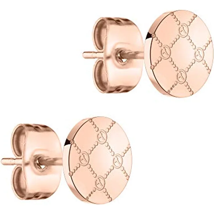Tamaris TJ-0051-E-07, Damen-Ohrstecker aus Edelstahl IP Roségold, 0,7 cm, Steckverschluss, in Geschenkverpackung