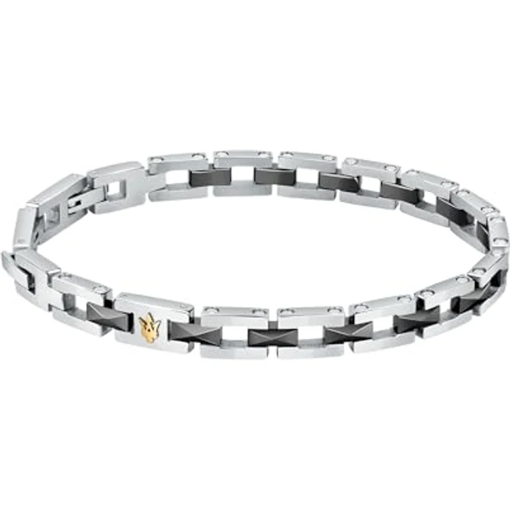 Maserati Ceramic Herren Armband aus Stahl und Keramik, IP Gelbgold, 22cm mit Clip-Verschluss - JM422ATZ16 – Bild 1