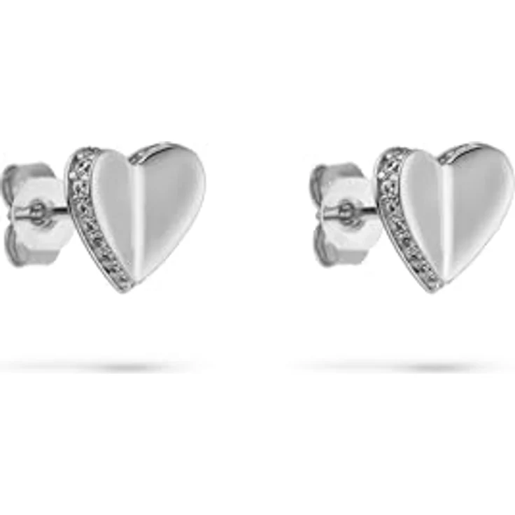 s.Oliver Ohrring - Elegante Ohrstecker aus poliertem 925er Sterlingsilber, silber, wasserfest & hautfreundlich, Größe 9,5 mm, Steckverschluss – Bild 1