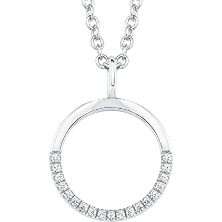 s.Oliver Kette mit Anhänger aus Edelstahl/925 Sterling Silber, Damen-Halsketten mit 15 Zirkonia-Steinen, verstellbar 42+3 cm, in Geschenkbox – Bild 1