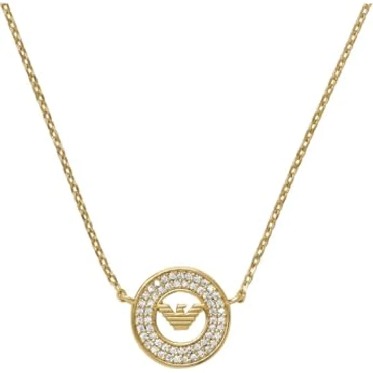 Emporio Armani Damen-Halskette aus Sterling Silber mit Karabinerverschluss, Narzissengold