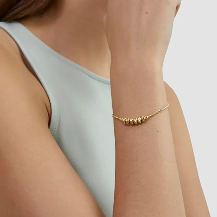 s.Oliver Bracelet - Elegantes Armband aus poliertem Edelstahl - gold - verstellbar bis 20 cm - wasserfest & hautfreundlich – Bild 2