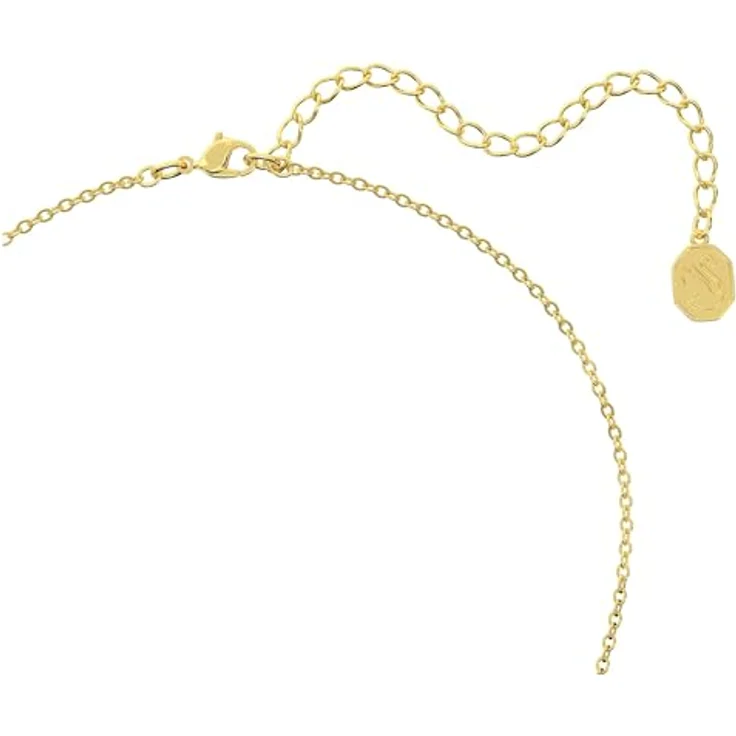 Swarovski Bella Halskette, Vergoldete Damenhalskette mit Strahlendem Goldfarbenen Anhänger und Klaren Pavé-Elementen – Bild 3