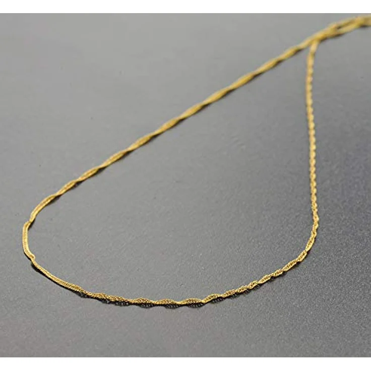 trendor Feine Singapur-Kette 333 Gold (8 Karat) 1,0 mm, elegante goldene Halskette, 42 cm, ideal als Geschenk für Damen – Bild 4