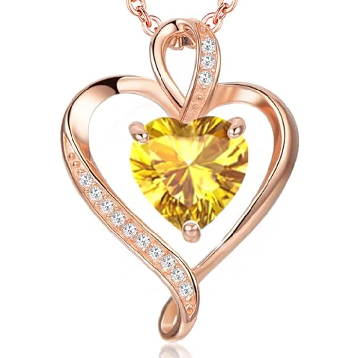 LAVUMO Herzkette 925er Sterlingsilber mit Zirkonia, Rosegold Halskette für Damen, eleganter Herzanhänger, hypoallergen, Geschenk für Frauen