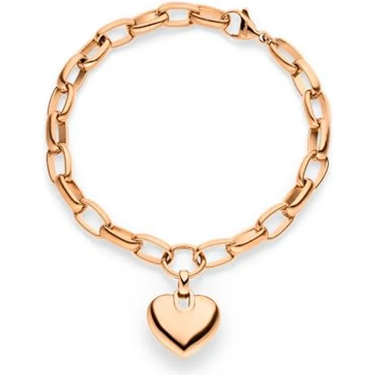 s.Oliver Bracelet, Elegantes Armband aus poliertem Edelstahl, roségold, verstellbare Gliederkette bis 20 cm, wasserfest & hautfreundlich