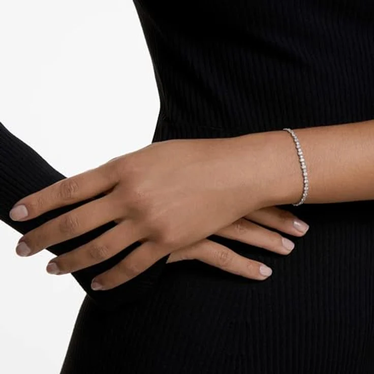 Swarovski Subtle Trilogy Armband, Weiss, Rhodiniert, Damenarmband mit Swarovski Kristallen, 11-22 cm Länge – Bild 5