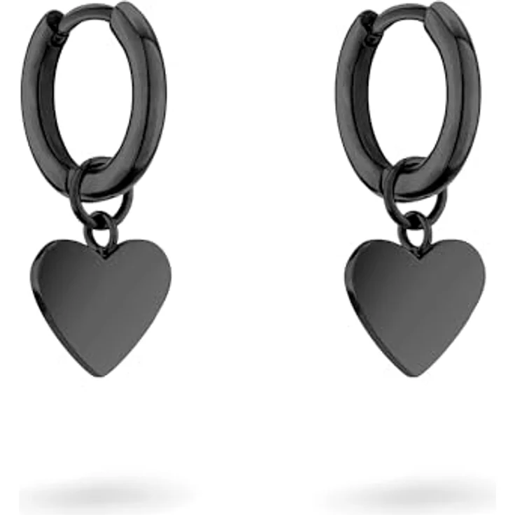 Liebeskind Berlin Ohrringe LJ-1597-E-21, Edelstahl IP Black poliert, 1,8 cm, Schanierverschluss – Bild 3