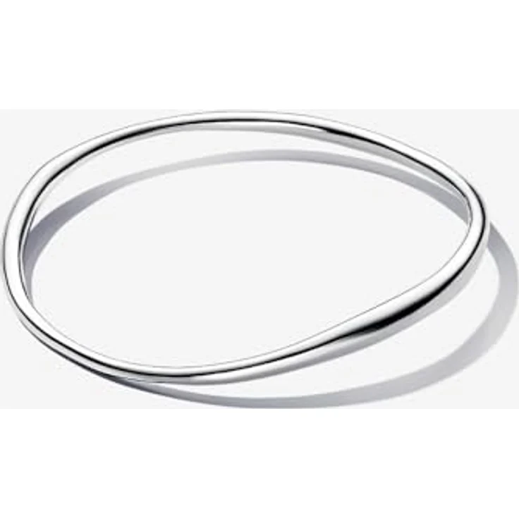PANDORA Essence Organisch Geformter Armreif aus Sterling Silber, 17 cm, elegantes Design mit wellenförmigem Profil – Bild 3