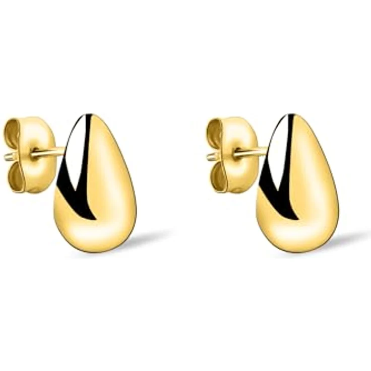 Liebeskind Berlin Ohrstecker LJ-1636-E-12, Edelstahl in IP Gold, 1,2 cm mit Steckverschluss – Bild 1