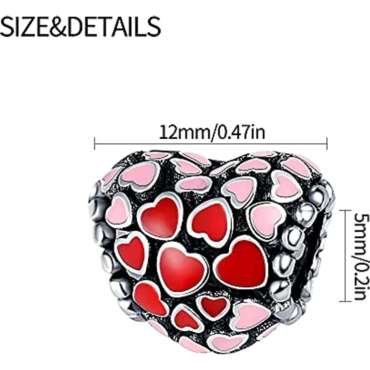 Pandach Damen Charm Anhänger, 925 Sterling Silber Bead mit Zirkonia-Steinen, kompatibel mit Europäischen Armbändern und Halsketten – Bild 5