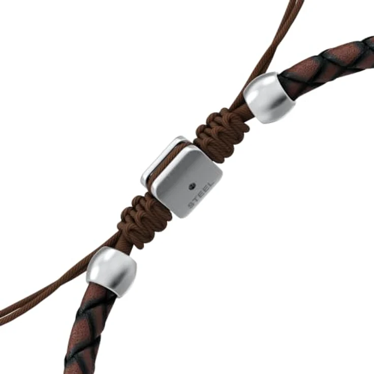 Fossil Machine Herren Lederarmband, braun, matt und glänzend, sicherer Schiebeverschluss, 250 mm Länge – Bild 4