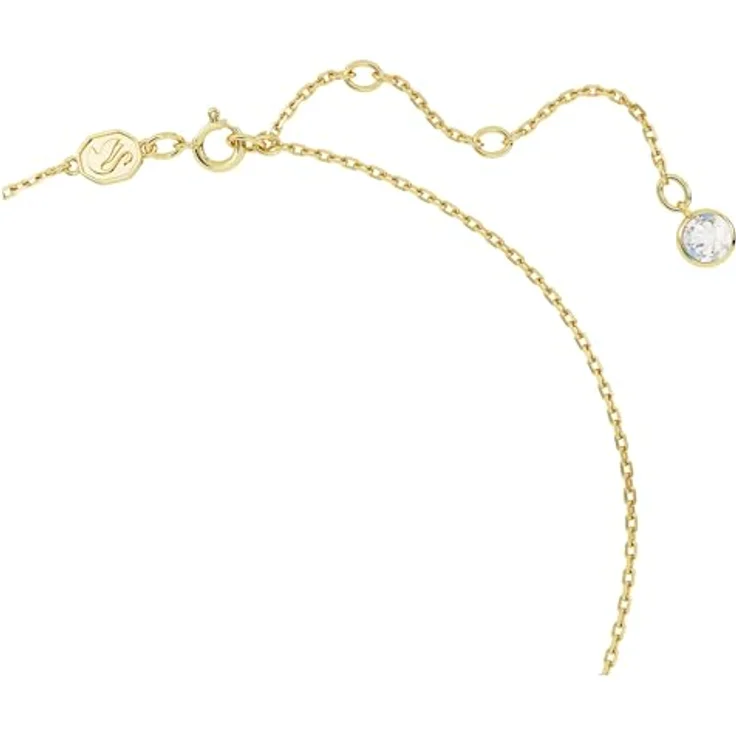 Swarovski Chroma Halskette, Grüne und Vergoldete Damenhalskette mit Strahlendem Tropfen-Anhänger und Klaren Kristallen – Bild 4
