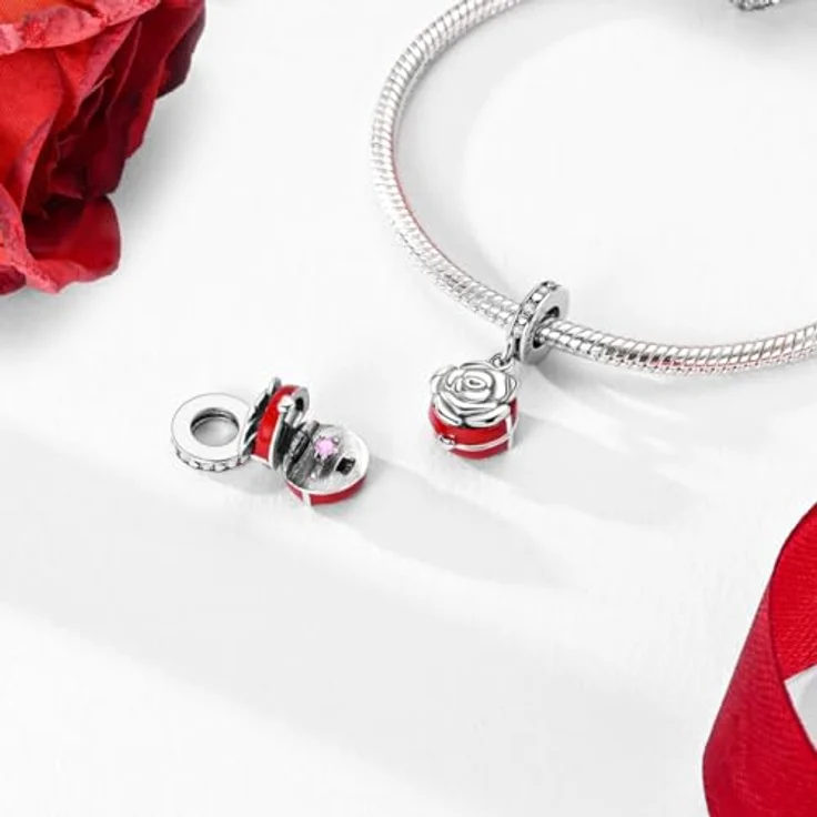Pandach Charm Anhänger für Damen, 925 Sterling Silber mit Zirkonia-Steinen, kompatibel mit europäischen Armbändern und Halsketten – Bild 2