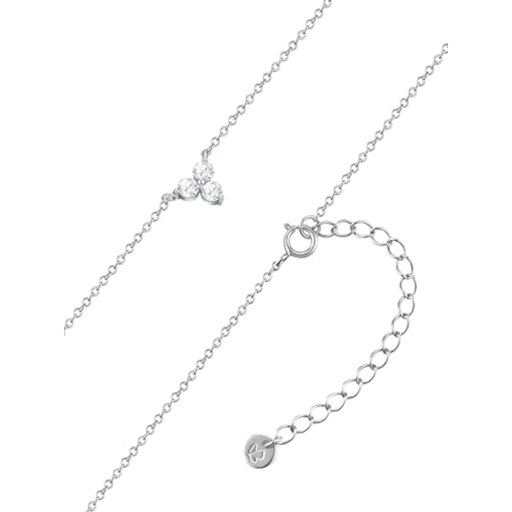 GLANZSTÜCKE MÜNCHEN Damen Kette, 925/- Sterling Silber rhodiniert mit weißen Zirkonia, 40 cm plus 5 cm Verlängerung – Bild 3