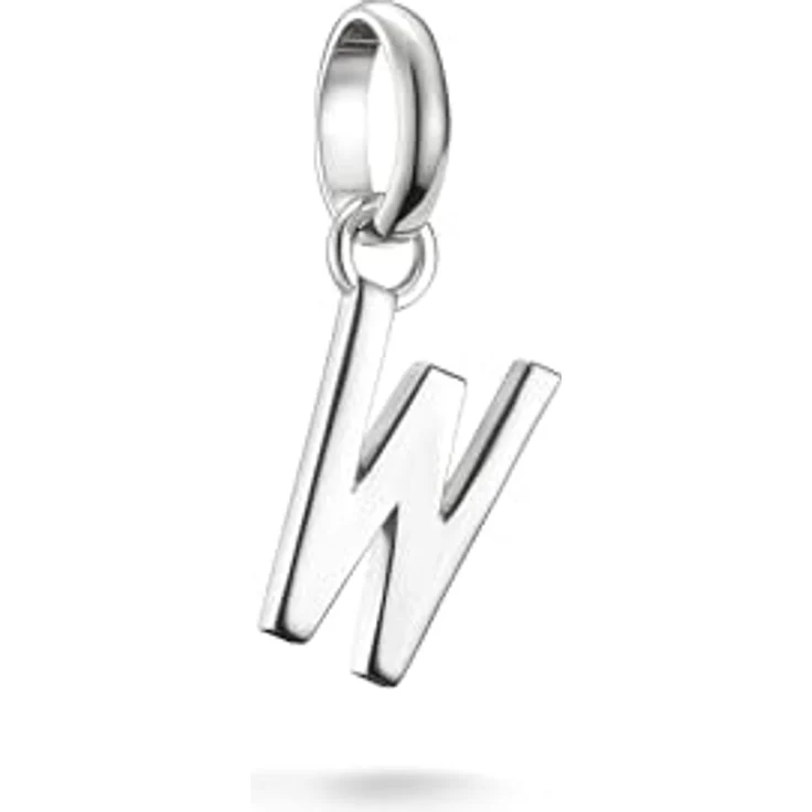 Thomas Sabo Charm Club Connect Charm-Anhänger Buchstabe W, aus recyceltem 925 Silber mit filigraner Öse, vielseitig kombinierbar – Bild 1