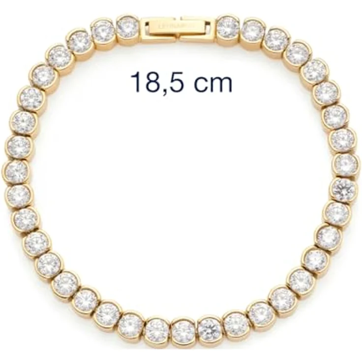 JEWELS BY LEONARDO Armband Cremona, goldfarbenes Edelstahl mit klaren Zirkonia Steinchen, 18,5 cm, Damen-Schmuck, 024337 – Bild 2