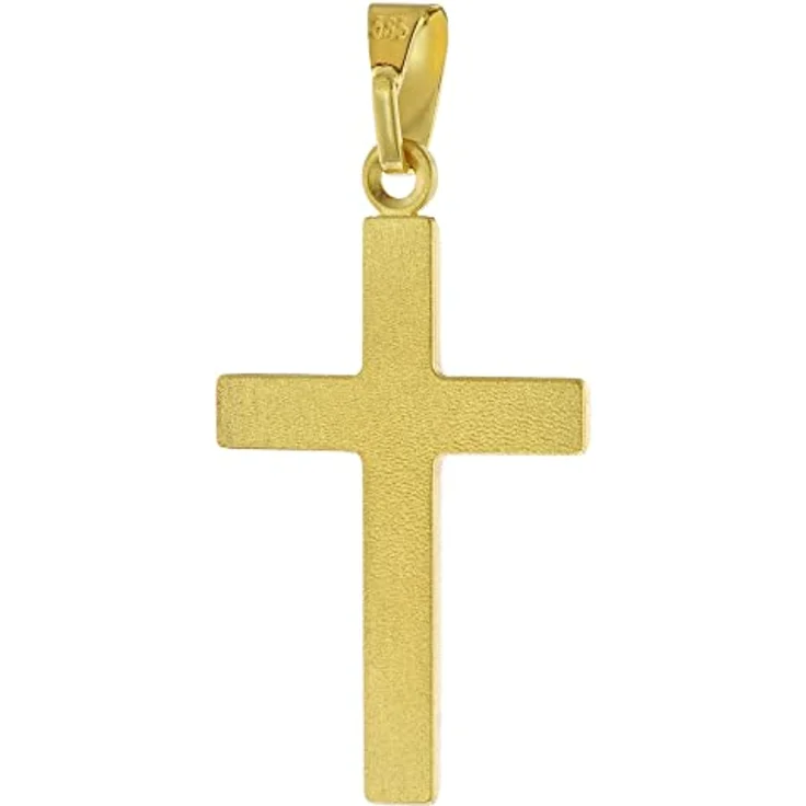 trendor Kreuz für Damen und Herren, Gold 585 mit vergoldeter Silberkette, 40 cm, elegantes Schmuckstück in zeitlosem Design – Bild 2