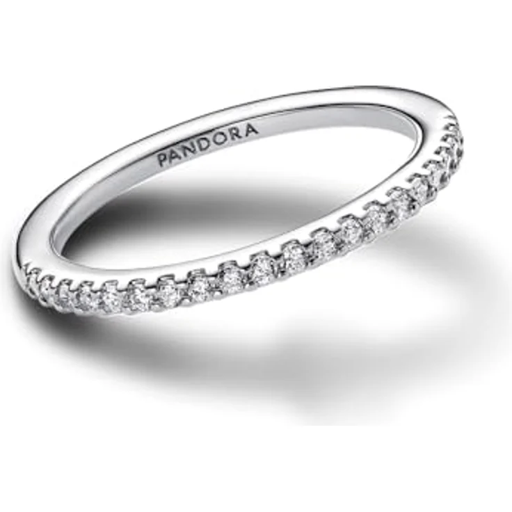 PANDORA Timeless Funkelnder Band-Ring aus Sterling Silber mit Cubic Zirkonia, Größe 56, quadratisches Profil – Bild 3